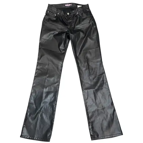 Bubblegum Vintage Flare Shiny Black Polyester Pants Bootcut Bottoms USA Sz 5/6