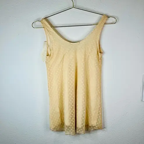 julie's closet Julie’s Closet Women’s Small Cream Sleeveless Tank Top Bow Accent Polka Dot