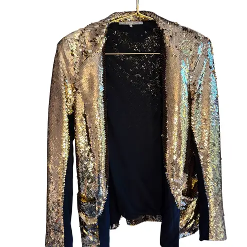 Les Chiffoniers *RARE* Sparkling Gold Sequin Blazer Jacket Women's Small