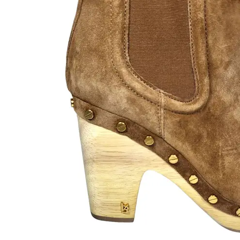 Veronica Beard NWT Decker Studded Suede Clog Ankle Boots in Hazelwood