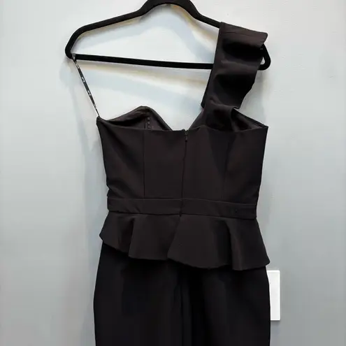 Bardot Camellia One-Shoulder Cocktail Sheath Dress in Black 6 / S