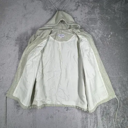 J'Envie Shirt Womens 16 Hoodie Zip Up Basic Neutral Minimalist Casual Lagenlook Green