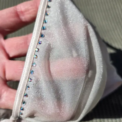 Victoria's Secret VS Sheer Pink Bra With Rhinestones 34 C