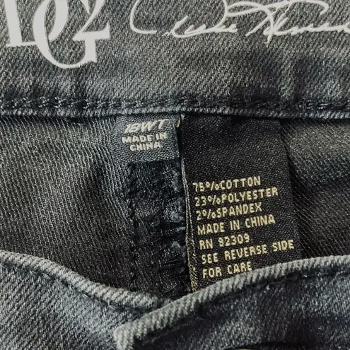 DG2 by Diane Gilman Fringe Hem Jeans Black Size 18W