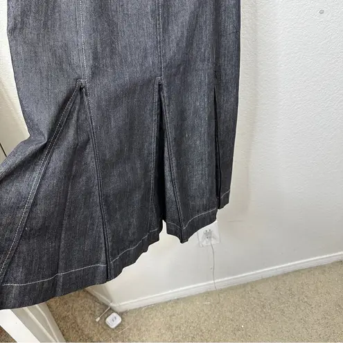 Randolph Duke The Look Black Denim Zip Pleated Corset Dress / Size 14 Western Gray