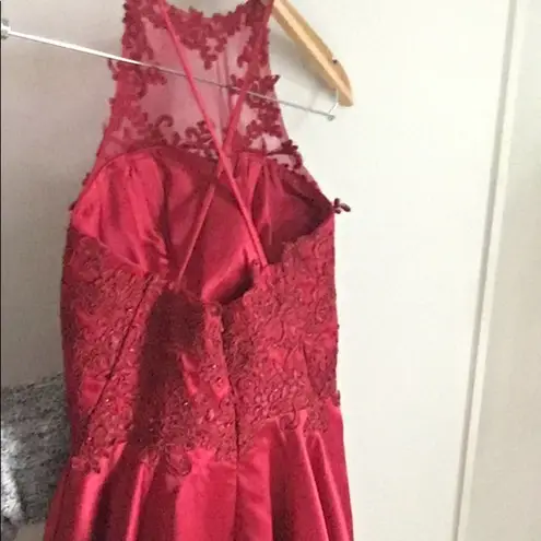 Juniors Homecoming Special Occasion Red Prom Formal Lace Halter Mini Dress Size undefined