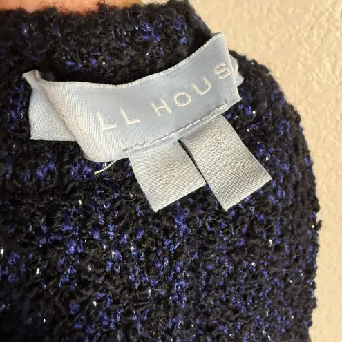 Hill House Blair Wool Navy Metallic Tweed Pleated Mini Skirt Size Small