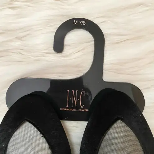 INC International Concepts Black Heart Mesh Slippers Flats Mules Slippers 7 / 8