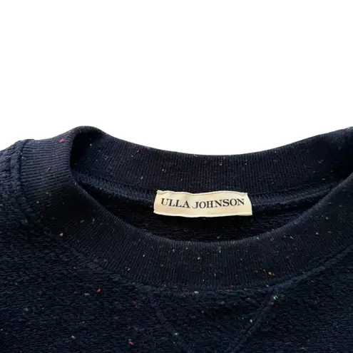 Ulla Johnson Philo Puff Sleeve Top Size Small Navy Blue Cotton Tweed Designer - Image 3