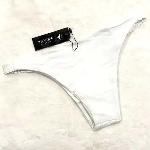NWT Tavik Heather Ribbed Swim Bottom in White