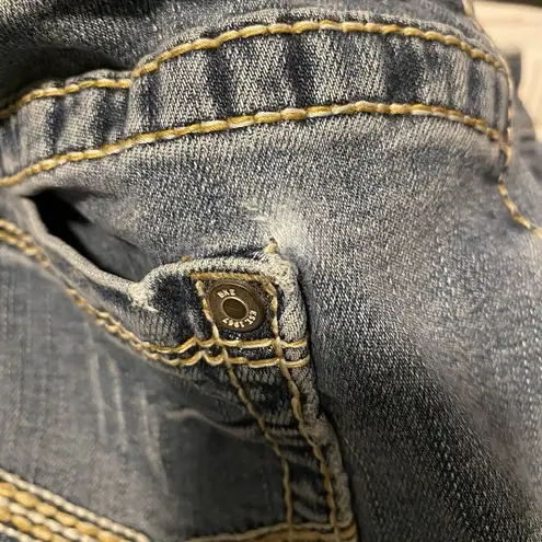 Harper BKE Jeans Womens 31x31.5 Blue Denim Distressed Casual straight 31R flaw