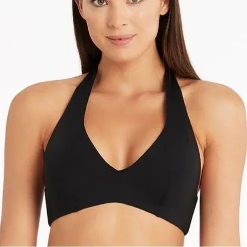 NWT Sea Level Australia Black Eco Essentials Multifit Halter Bikini Top Size 10