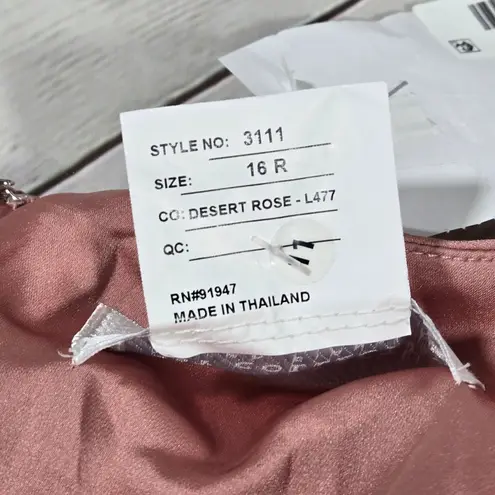 Dessy Collection One Shoulder Ruched Empire Waist Bridesmaid Formal Gown 16 3111 Pink