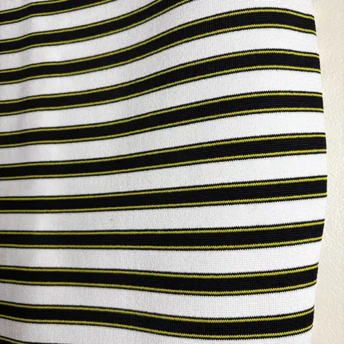 ALC Frank A.L.C. Striped Pencil Skirt Black White Yellow Knit Midi Size Small
