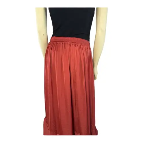 Elle Asymmetrical wrap effect ruffled midi skirt size medium