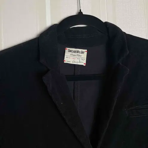 Sinclair Mfg Grp Womens Black Velvet Style 2 Button Notched Label Blazer Size 4
