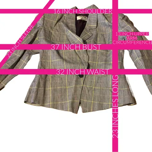 VINTAGE 1980'S KASPER ASL BLUE, PINK, YELLOW AND WHITE STRIPE BLAZER (4) Blue