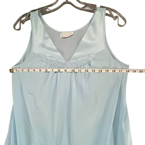Vassarette Vintage Robe Night Dress S Baby Blue Nylon Night Gown Grannycore USA