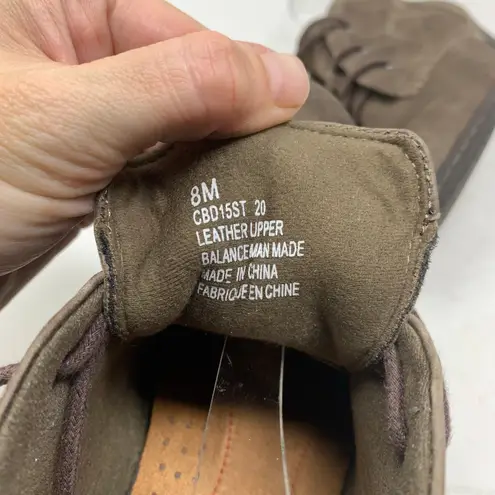 Rockport Cobb Hill Aria Bootie Taupe Brown Leather Lace Up Size 8 Cottagecore Tan