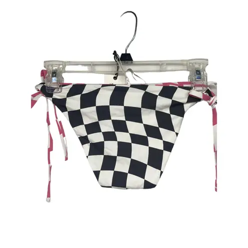 Solid & Striped Womens Checkered Side Tie Swim Bottom REVERSIBLE! M