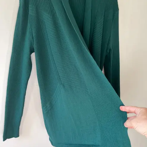Retrology Sz S Green Stretch Open Cardigan Sweater Long Sleeves