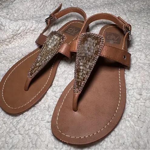 Dolce Vita Domino Brown Sandals with Beading Sz 7