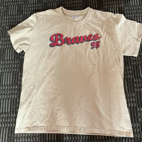 Morgan Wallen 98’ Braves Off White T Shirt Size Large EUC Two Sided