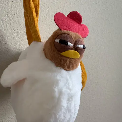 Funny Chicken Plush Bag – 9.8” Soft Toy Crossbody Lazy Expression Work Life mood White - Image 3