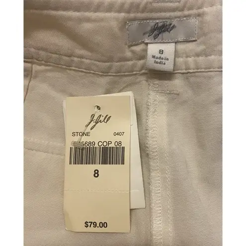 J Jill Sand Cream Wide Leg Pants Womens Size 8 Bamboo Cotton Tencel NWT Tan