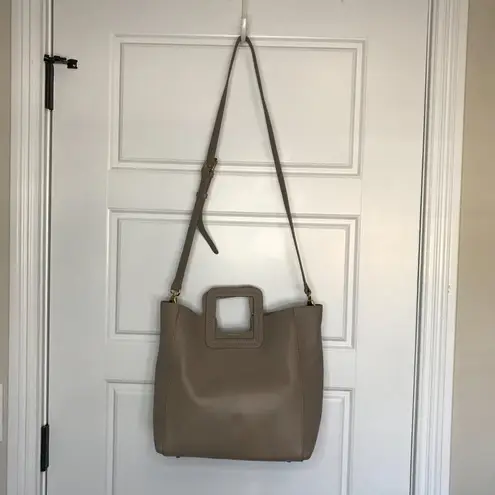 TMRW Studio Antonio Medium Leather Crossbody Bag Removable Inner Pouch Neutral