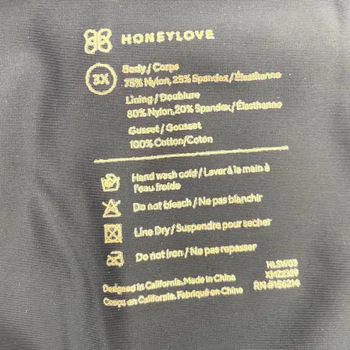 Honeylove SuperPower Girl Short Shapewear Women's Size 3X Black Nylon Spandex