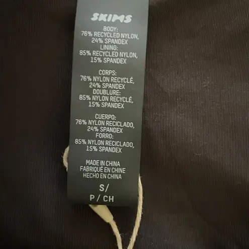 SKIMS NWT  Zip up Sleeveless One Piece Swimsuit Black Onyx Size S