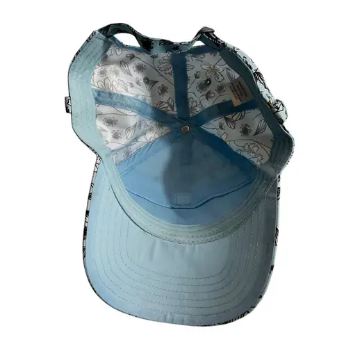 Floral Print Baseball Cap Womens OS Blue Garden Spring Summer Colorful