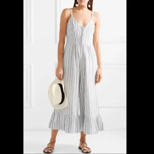 Love Shack Fancy LOVESHACK‎ FANCY Edeline Striped Jumpsuit Ruffle Hem