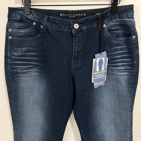 Salt Works Medium Rise Boot Cut Jeans Dark Wash Size 8 New