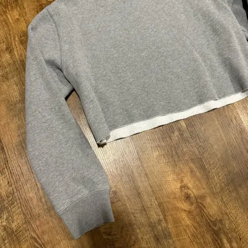 Vtg Y2K Polo Ralph Lauren Cropped Pullover Crewneck Sz Medium Grey Flag