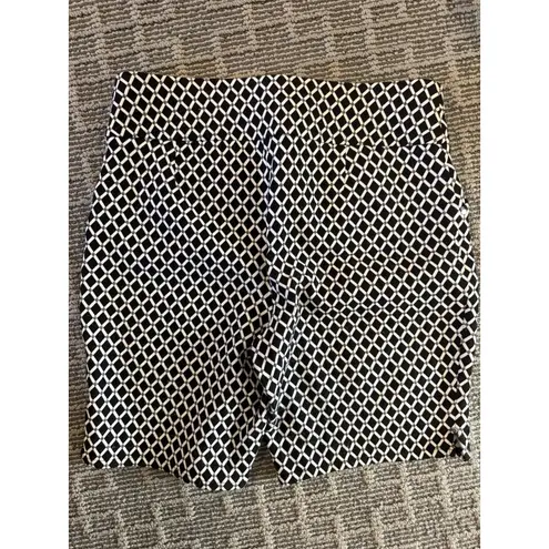 INC INTERNATIONAL CONCEPTS Women's Shorts Black White Geometric Print Size 10