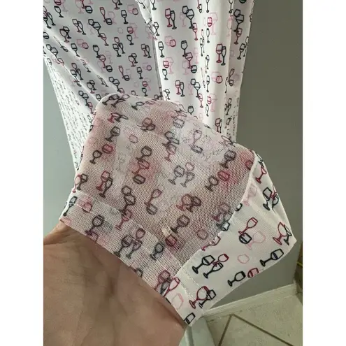 San Soleil 1/4 Zip Shirt Size Small White Wine Glasses Cooling UPF 50 Pickleball