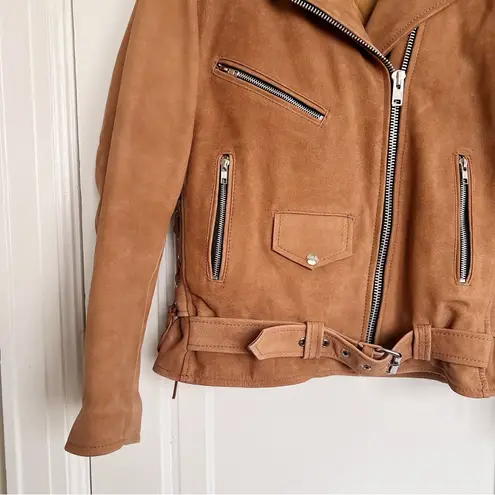 All State • brown leather motorcycle jacket insulated lined moto Indian logo Tan Size L