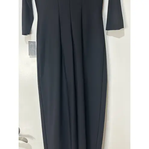 Alex Evenings V-Neck Evening Gown Black Size 8 NWT Elegant Special Occasion