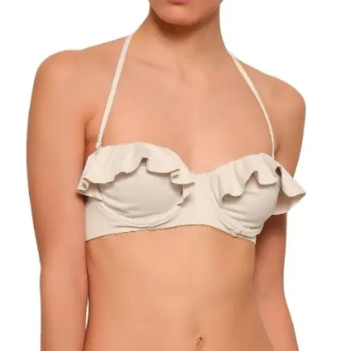 Eberjay New Ruffle Trim Bandeau Bikini Removable Strap Halter Swim Top