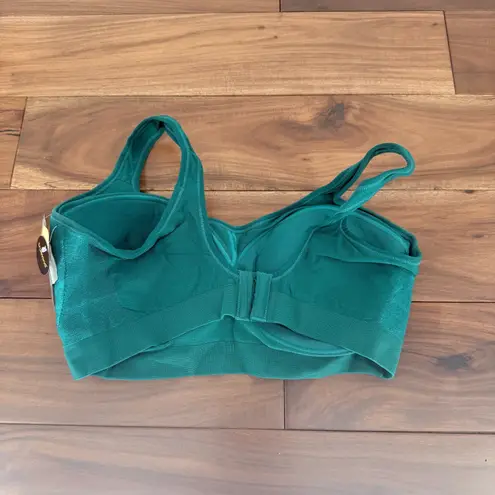 Truekind Daily Comfort Wirefree Shaper Bra Teal XL Seamless Support Green