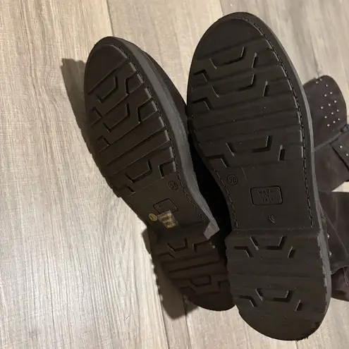 EMANUELE CRASTO Italy Suede Leather Chunky Sole Studded Boots brown size 38 7.5 Black