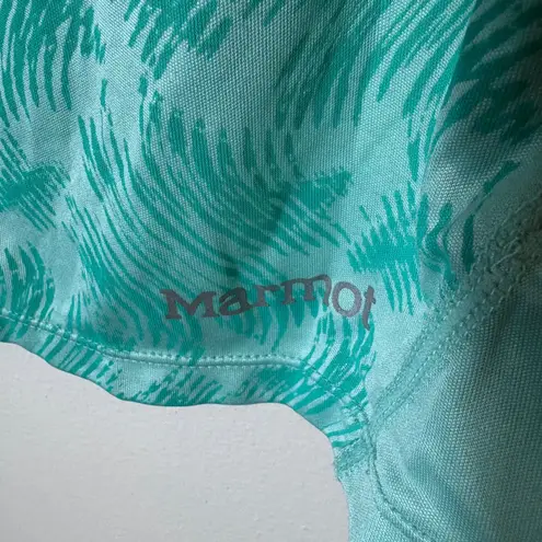 Marmot Womens Long Sleeve Top Activewear Athletic Teal Patterned Large