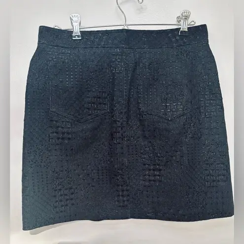 Cynthia Steffe Women’s Size 4 Black Floral Cotton Textured Straight Skirt USA