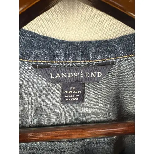 Women’s Lands End 2X Dark Wash Denim Jacket