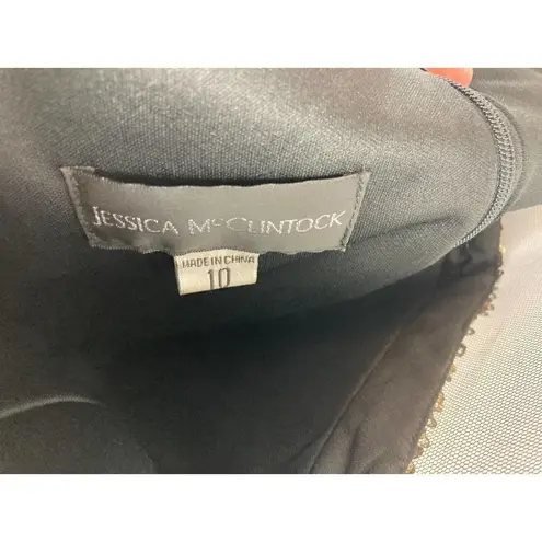 Jessica McClintock Sequin front ruched cocktail dress size 10