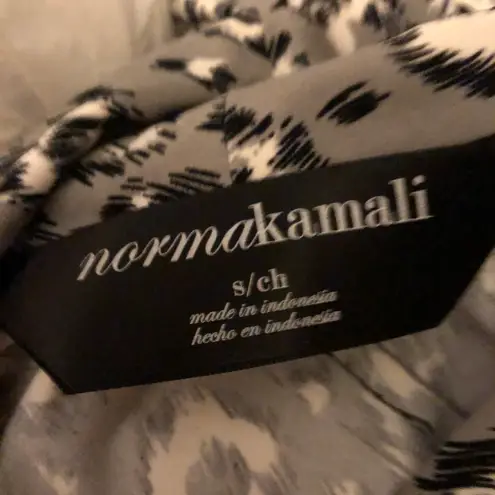 Norma Kamali Faux Wrap Animal Print Dress Grey S