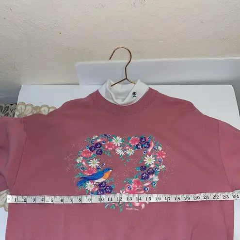 Vintage Blue  bird & flowers sweater sweatshirt