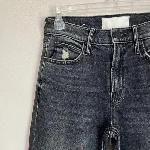 Mother The Flirt Chew Jeans in Cat & Kings Wash Straight Leg Jeans Size 24 Black